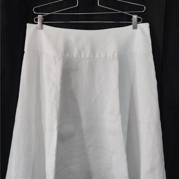 STYLE & CO.! PURE, FRESH WHITE LINEN! LIGHTWEIGHT WIDE WAISTBAND SKIRT! SZ 14 - Picture 3 of 7